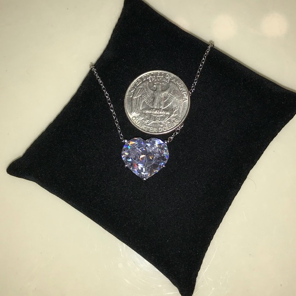 12ct Solitaire Heart Necklace - Picture 7 of 16